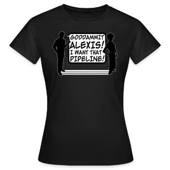 Gottverdammt Alexis! - Frauen T-Shirt - Schwarz - Vorne - AI Model Female 172 dark (172cm)