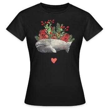 Wal & Korallen - Frauen T-Shirt - Schwarz - Vorne - AI Model Female 172 dark (172cm)