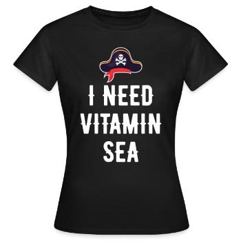J’AI BESOIN DE VITAMINE SEA - T-shirt Femme - noir - Devant - AI Model Female 172 dark (172cm)