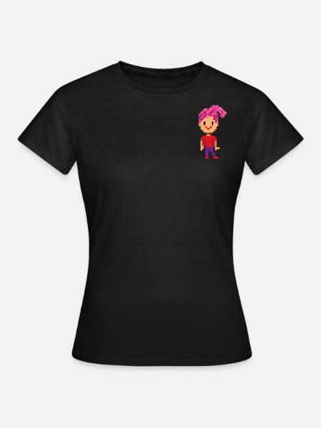 PIXELFIGUR PINK-ROT - Frauen T-Shirt - Schwarz
