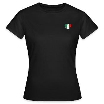 Italien Flagge Herz breit - Frauen T-Shirt - Schwarz - Vorne - AI Model Female 172 dark (172cm)