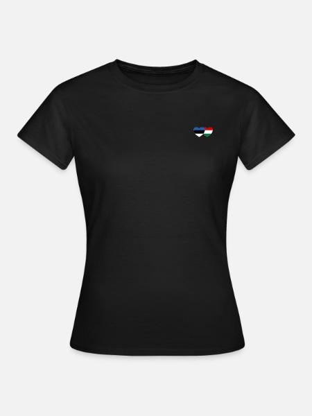 Estland Ungarn Flagge Herz - Frauen T-Shirt - Schwarz
