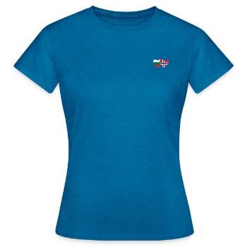 Bulgaria Norway Flag Heart - Women's T-Shirt - antique blue sapphire heather - Front - AI Model Female 172 dark (172cm)