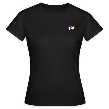 France Inde Drapeau Coeur - T-shirt Femme - noir - Devant - AI Model Female 172 dark (172cm)