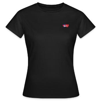 Kuba Türkei Flagge Herz - Frauen T-Shirt - Schwarz - Vorne - AI Model Female 172 dark (172cm)
