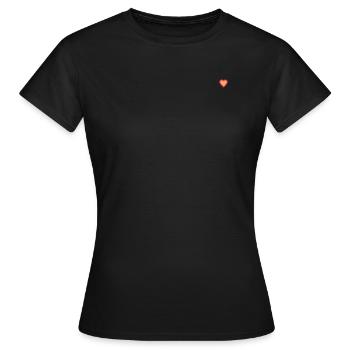Cœur - T-shirt Femme - noir - Devant - AI Model Female 172 dark (172cm)