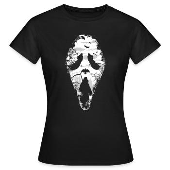 Sensenmann Schrei Scream - Frauen T-Shirt - Schwarz - Vorne - AI Model Female 172 dark (172cm)