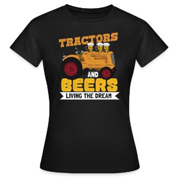 Tractors And Beers Living The Dream Trecker Beer - Women's T-Shirt - black - Front - AI Model Female 172 dark (172cm)