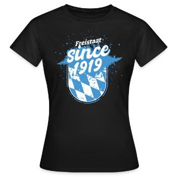 Freistaat Bayern Bayer bayrischer Spruch - Frauen T-Shirt - Schwarz - Vorne - AI Model Female 172 dark (172cm)