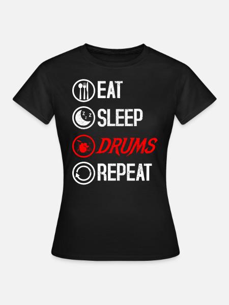 Schlagzeug Drumsticks Instrument - Frauen T-Shirt - Schwarz