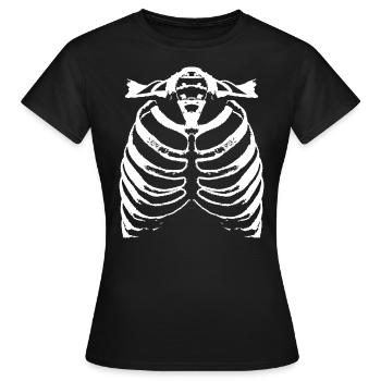 Brustkorb Rippen Knochen Skelett - Frauen T-Shirt - Schwarz - Vorne - AI Model Female 172 dark (172cm)