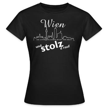 Wien ist die unfreundlichste Stadt der Welt - Frauen T-Shirt - Schwarz - Vorne - AI Model Female 172 dark (172cm)