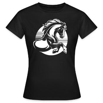 Oldenburg Horse - Women's T-Shirt - black - Front - AI Model Female 172 dark (172cm)