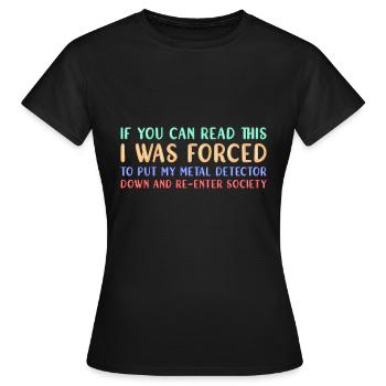 Chasseur de trésors Chasse au trésor Détecteur de métaux - T-shirt Femme - noir - Devant - AI Model Female 172 dark (172cm)