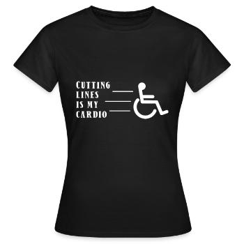 Accès en fauteuil roulant - T-shirt Femme - noir - Devant - AI Model Female 172 dark (172cm)
