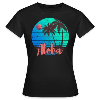 Aloha - T-shirt Femme - noir - Devant - AI Model Female 172 dark (172cm)