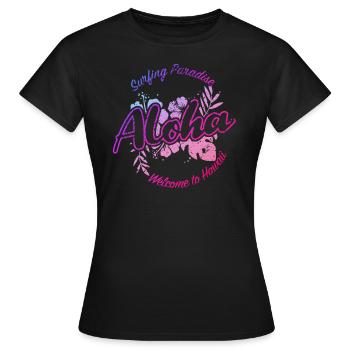 Aloha Paradise Vintage - T-shirt Femme - noir - Devant - AI Model Female 172 dark (172cm)