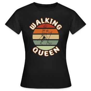 Retro Nordic Walking Queen - Running Walking - T-shirt Femme - noir - Devant - AI Model Female 172 dark (172cm)