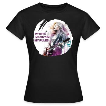 Girls rock music - Frauen T-Shirt - Schwarz - Vorne - AI Model Female 172 dark (172cm)