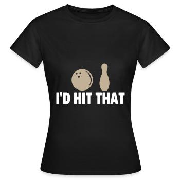 Bowling Bowler Gutter Strike Replacement Needles - Women's T-Shirt - black - Front - AI Model Female 172 dark (172cm)