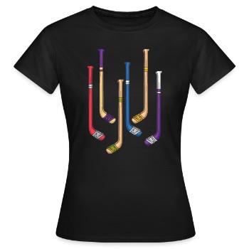 Bâton de hockey Hockey rétro cadeau de bâton de hockey - T-shirt Femme - noir - Devant - AI Model Female 172 dark (172cm)
