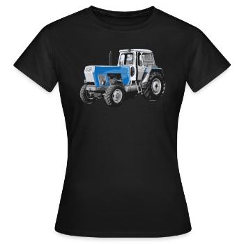 Progress tractor blue tractor farmer gift - Women's T-Shirt - black - Front - AI Model Female 172 dark (172cm)