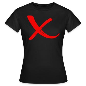 Ablehnung Durchstreichen mit rotem X 2 - Frauen T-Shirt - Schwarz - Vorne - AI Model Female 172 dark (172cm)