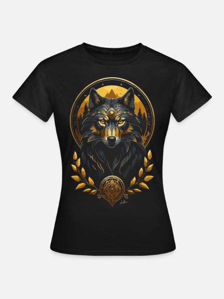 Medieval Wolf Gold - Women's T-Shirt - black