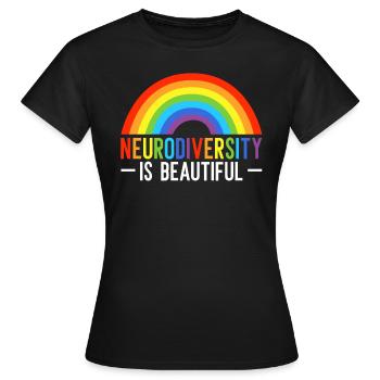 Neurodiversität ist schöne Infinity Regenbogen ADHS - Frauen T-Shirt - Schwarz - Vorne - AI Model Female 172 dark (172cm)