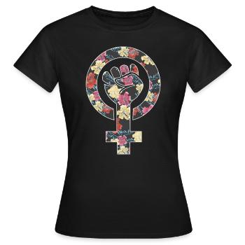 Woman Up Feminist Feminism Women Empowerment - Women's T-Shirt - black - Front - AI Model Female 172 dark (172cm)