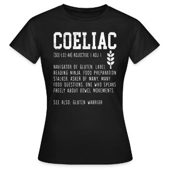 Définition de la maladie cœliaque sans gluten - T-shirt Femme - noir - Devant - AI Model Female 172 dark (172cm)