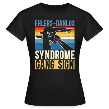 Ehlers-Danlos Syndrome Gang Sign EDS HSD - Women's T-Shirt - black - Front - AI Model Female 172 dark (172cm)