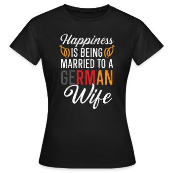 Être marié à un mari allemand Femme Allemagne - T-shirt Femme - noir - Devant - AI Model Female 172 dark (172cm)