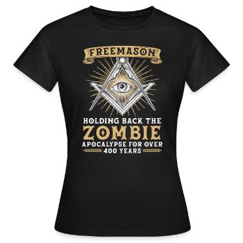 Freemason Fraternal Freemasonry Square Compass - Women's T-Shirt - black - Front - AI Model Female 172 dark (172cm)