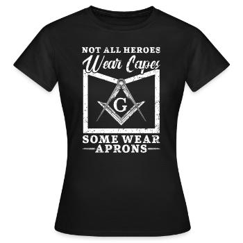Freemason Fraternal Freemasonry Square Compass - Women's T-Shirt - black - Front - AI Model Female 172 dark (172cm)
