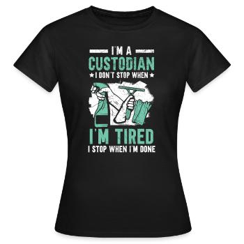 Ich bin ein Hausmeister Hausmeister Hausmeisterin Schule Hüterin - Frauen T-Shirt - Schwarz - Vorne - AI Model Female 172 dark (172cm)