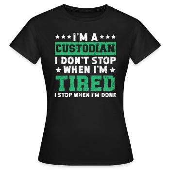 Je suis un gardien Concierge Concierge Gardien d’école - T-shirt Femme - noir - Devant - AI Model Female 172 dark (172cm)