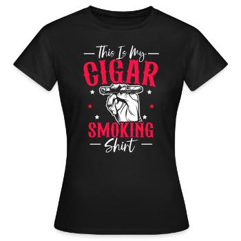 Zigarettenraucher Tabak Das ist mein Zigarrenrauchen - Frauen T-Shirt - Schwarz - Vorne - AI Model Female 172 dark (172cm)