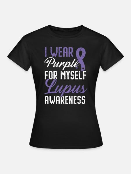 Ich trage Lila für mich selbst Lupus Bewusstsein Krankheit - Frauen T-Shirt - Schwarz