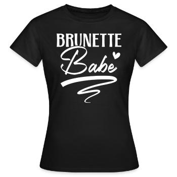 Brünette Babe Braune Haare Mode Blonde Haare - Frauen T-Shirt - Schwarz - Vorne - AI Model Female 172 dark (172cm)