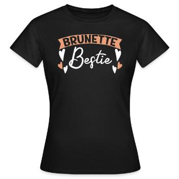 Brunette Bestie Brown Hair Blonde Best Friend - Women's T-Shirt - black - Front - AI Model Female 172 dark (172cm)