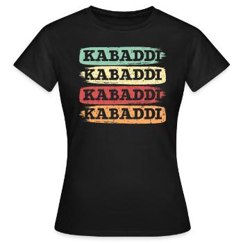 Retro Kabaddi Indian Game Team Sport Raider - Women's T-Shirt - black - Front - AI Model Female 172 dark (172cm)