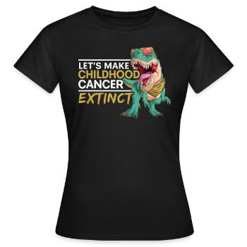 Lasst uns Kinderkrebs zum ausgestorbenen Dinosaurierliebhaber machen - Frauen T-Shirt - Schwarz - Vorne - AI Model Female 172 dark (172cm)