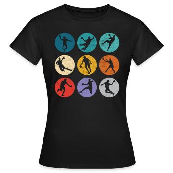 Retro Handballspieler Handballer Sport Torwart - Frauen T-Shirt - Schwarz - Vorne - AI Model Female 172 dark (172cm)
