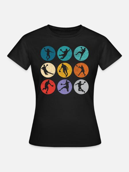 Retro Handballspieler Handballer Sport Torwart - Frauen T-Shirt - Schwarz