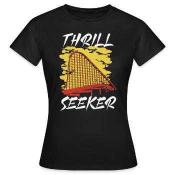 Thrill Seeker Roller Coaster Ride Rollercoaster - T-shirt Femme - noir - Devant - AI Model Female 172 dark (172cm)