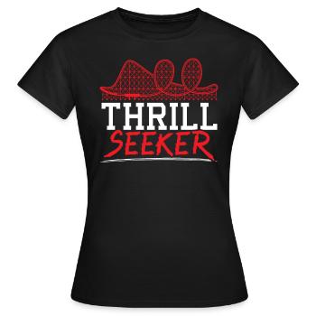 Thrill Seeker Roller Coaster Ride Rollercoaster - T-shirt Femme - noir - Devant - AI Model Female 172 dark (172cm)