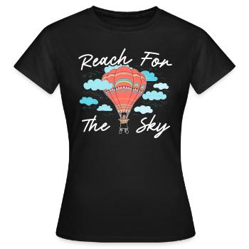 Atteindre la montgolfière Sky Balloonist - T-shirt Femme - noir - Devant - AI Model Female 172 dark (172cm)
