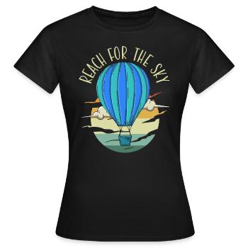 Atteindre la montgolfière Sky Balloonist - T-shirt Femme - noir - Devant - AI Model Female 172 dark (172cm)