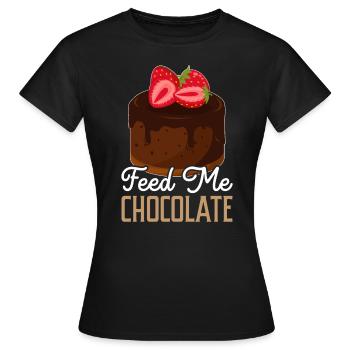 Nourrissez-moi Gâteau au chocolat Saveur Boulanger Foodie Choco - T-shirt Femme - noir - Devant - AI Model Female 172 dark (172cm)